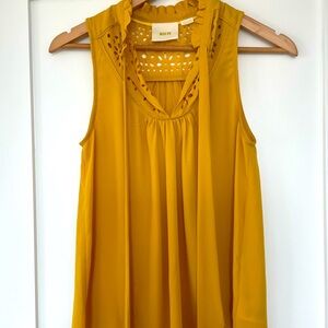 Maeve size small mustard yellow sleeveless blouse